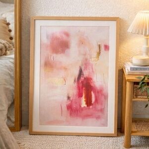 Pink & Red Abstract Wall Art Print | 16x24 Pink Boho Painting Home Decor